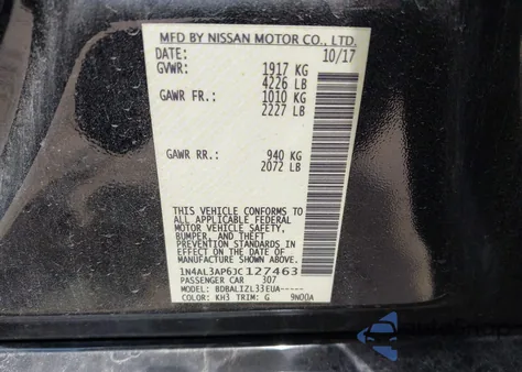 2018 Nissan Altima 2.5 Sv z USA, uszkodzony, nr VIN 1N4AL3AP6JC127463